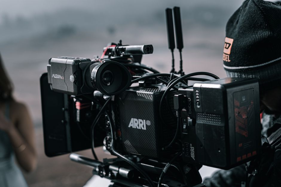 Professional cinema camera used for wedding film production